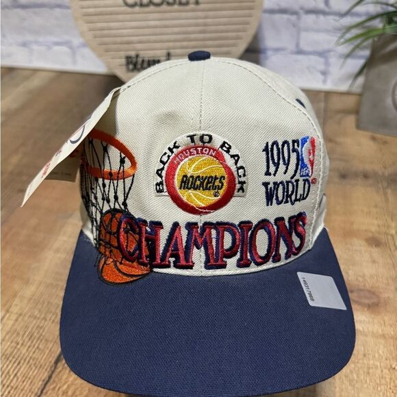 Houston Rockets Classic Logo Athletic 1995 NBA World Championship Hat BRAND NEW - Picture 12 of 14